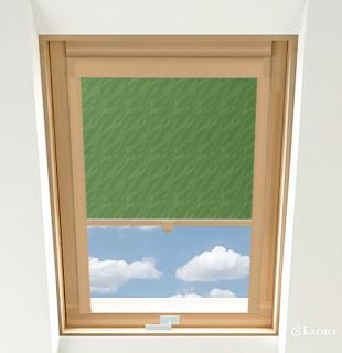 Roleta do okien dachowych PREMIUM AQUA - Green / Sosna