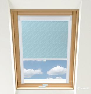 Roleta do okien dachowych PREMIUM AQUA - Light Blue / Biały