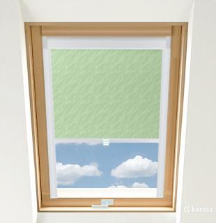 Roleta do okien dachowych PREMIUM AQUA - Light Green / Biały