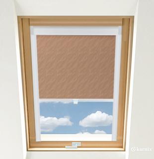 Roleta do okien dachowych PREMIUM AQUA - Tan / Biały