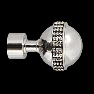 Zakończenia GLOBI CRYSTAL  25mm INOX - 2szt.