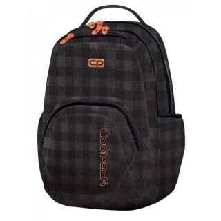 Plecak młodzieżowy CoolPack CP czarny w kratkę z pomarańczowymi wstawkami SMASH BLACK&ORANGE 1037