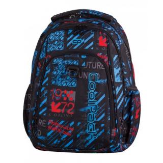 Plecak młodzieżowy CoolPack CP niebiesko-czerwone znaki STRIKE UNDERGROUND 832