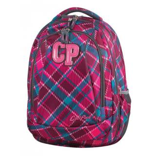 Plecak młodzieżowy CoolPack CP wiśniowy w kratkę - 2w1 COMBO CRANBERRY CHECK 632