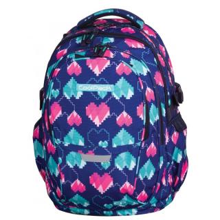 Plecak młodzieżowy CoolPack serca pixel CP - 4  przegrody FACTOR PIXEL HEARTS 1009