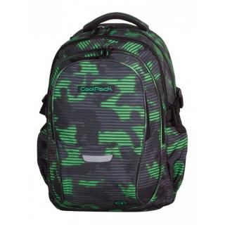 Plecak młodzieżowy CoolPack zielono-czarna mgła CP - 4  przegrody FACTOR GREEN HAZE 993