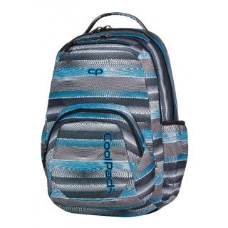 Plecak młodzieżowy na laptop CoolPack CP szare i niebieskie paski SMASH GREY TWIST 400