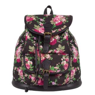 Plecak vintage CoolPack CP czarny w róże FIESTA ROSES 1026