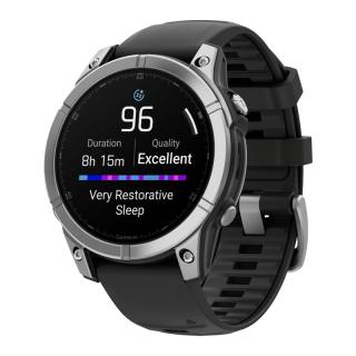 Zegarek Garmin Fenix E Stainless Steel z czarnym paskiem  • RATY 0% • DOSTAWA GRATIS (paczkomat lub kurier UPS)