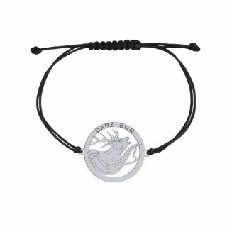 Bransoletka DARZ BÓR srebro sznurek GRAWER GRATIS - MEJK Jewellery