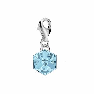 Charms kostka kryształ srebro DEYDKACJA GRATIS
