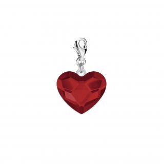 Charms Srebrny Serce z kryształem 925