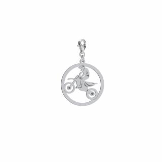 Charms Srebrny z Motocrossem