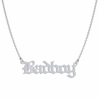 Naszyjnik Bad Boy Napis Srebro 925
