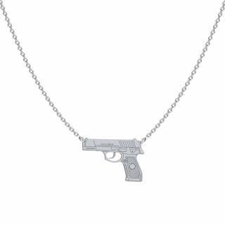 Naszyjnik Celebrytka Pistolet Srebro 925 GRAWER GRATIS