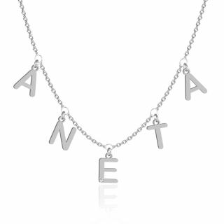 Naszyjnik Choker z Imieniem Literki Srebro 925