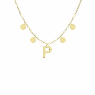 Naszyjnik Choker z Literą Inicjał Srebro 925 Pozłacane