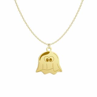 Naszyjnik Pozłacany Duszek Halloween Srebro 925 GRAWER GRATIS