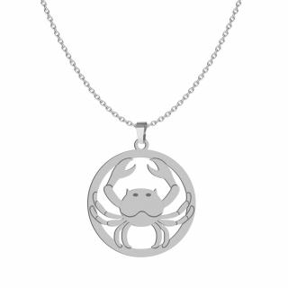 Naszyjnik Srebrny Rak Znak Zodiaku 925 GRAWER GRATIS