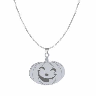 Naszyjnik Srebrny z Dynią Halloween 925 GRAWER GRATIS