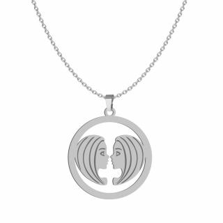 Naszyjnik ze Znakiem Zodiaku Bliźnięta Srebro 925 GRAWER GRATIS