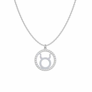 Naszyjnik Zodiak Byk z Cyrkoniami Srebro 925