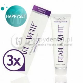 BEYOND  HappySET PearlWhite SENSITIVITY 3x130 ml - pasta wybielająca dla osób z wrażliwymi zębami (ZESTAW TRZECH DUŻYCH PAST)