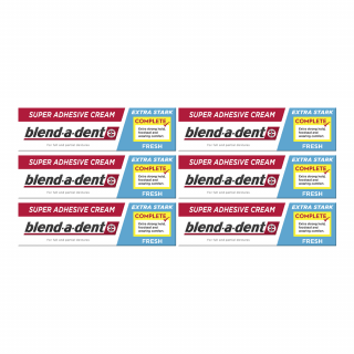 BLEND-A-DENT  HappySET ES Frisch 6x47g - kleje (niebieskie) do protez zapewniające świeżość (zestaw 6 sztuk)