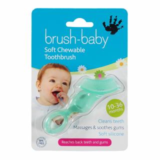 BRUSH-BABY Chewable Toothbrush  Teether - szczoteczka z gryzakiem dla dzieci do 3 roku życia