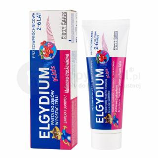 ELGYDIUM Kids pasta dla dzieci do zębów mlecznych o smaku malinowo-truskawkowym 50ml