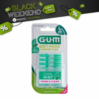 GUM Soft-Picks Comfort Flex MINT 671 LARGE 40szt. - gumowe wykałaczki do zębów o smaku miętowym