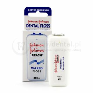 JOHNSON AND JOHNSON REACH Dental Floss 200m - klasyczna nić dentystyczna - DŁUGA ROLKA
