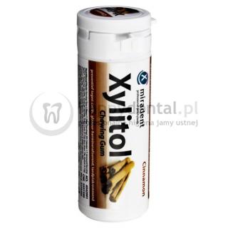 MIRADENT Xylitol Chewing Gum 30sztuk - guma do żucia z ksylitolem przeciw próchnicy (smak: Cynamon - CINNAMON)