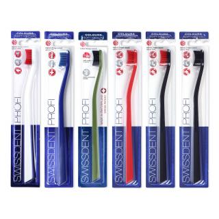 SWISSDENT Toothbrush COLOURS Soft-Med - delikatna szczoteczka do zębów o unikalny kształcie główki (włosia)