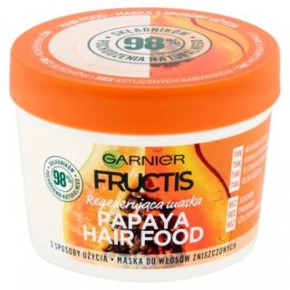 Regenerująca Maska do Włosów Zniszczonych, Papaya Hair Food, Garnier Fructis, 390 ml