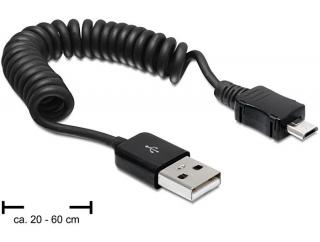 Kabel USB - micro USB spirala