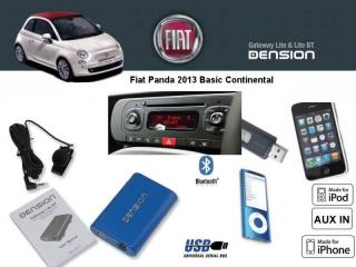 Cyfrowa zmieniarka Dension Bluetooth,USB,iPod,iPhone,AUX - Fiat Panda 2013 Basic Continental