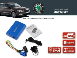 Cyfrowa zmieniarka Dension Bluetooth,USB,iPod,iPhone,AUX - Skoda Fabia, Octavia Stream