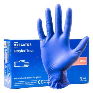 Rękawice nitrylowe Mercator Nitrylex Basic rozmiar L 100 szt.