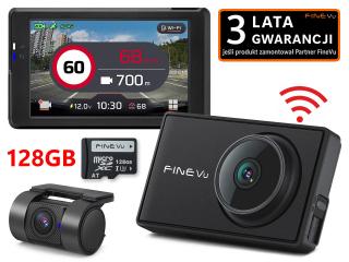 Wideorejestrator FineVu GX7000 WiFi - rejestrator QHD+FHD GPS radary, karta 128GB