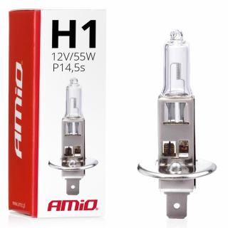 Żarówka halogenowa H1 12V 55W filtr UV (E4) AMIO-01484