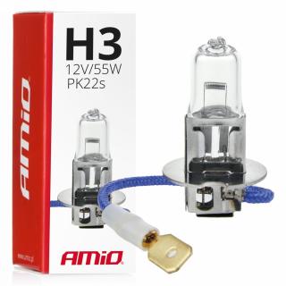Żarówka halogenowa H3 12V 55W filtr UV (E4) AMIO-01478