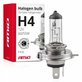 Żarówka halogenowa H4 12V 60/55W filtr UV (E4) AMIO-01268