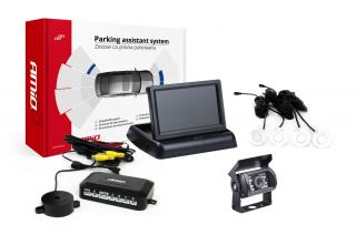 Zestaw czujników parkowania TFT02 4,3" z kamerą HD-501-IR 4 sensory białe