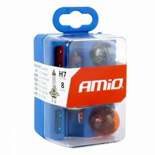 Zestaw żarówek i bezpieczników zasobnik 8 szt H7 AMIO-01499
