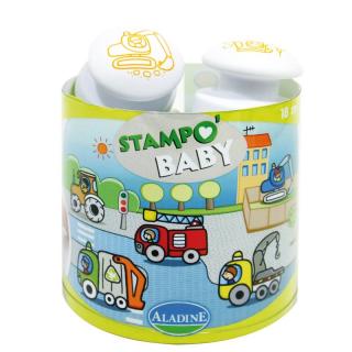 Stampo Baby pojazdy - stemple dla dzieci z pomarańczowym tuszem