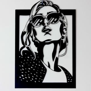 Dekoracja ścienna do salonu | kobieta w okularach| 58,5 cm - DARMET