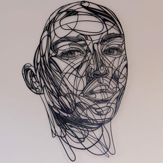 Dekoracja ścienna do salonu | twarz kobiety | Line Art | 84 cm - DARMET
