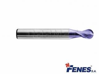 Frez trzpieniowy do metalu 6 mm | 4-ostrzowy | krótki z czołem kulistym | chwyt walcowy DIN6527-KR VHM TiAIN - FENES 0641-512-910-435