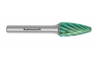 Pilnik obrotowy łukowy z czołem kulistym RBF HP-3 PRO z węglika | z powłoką GREEN-TEC | frez do metalu 20 x 8 mm | chwyt 6 mm - KARNASCH 116095020